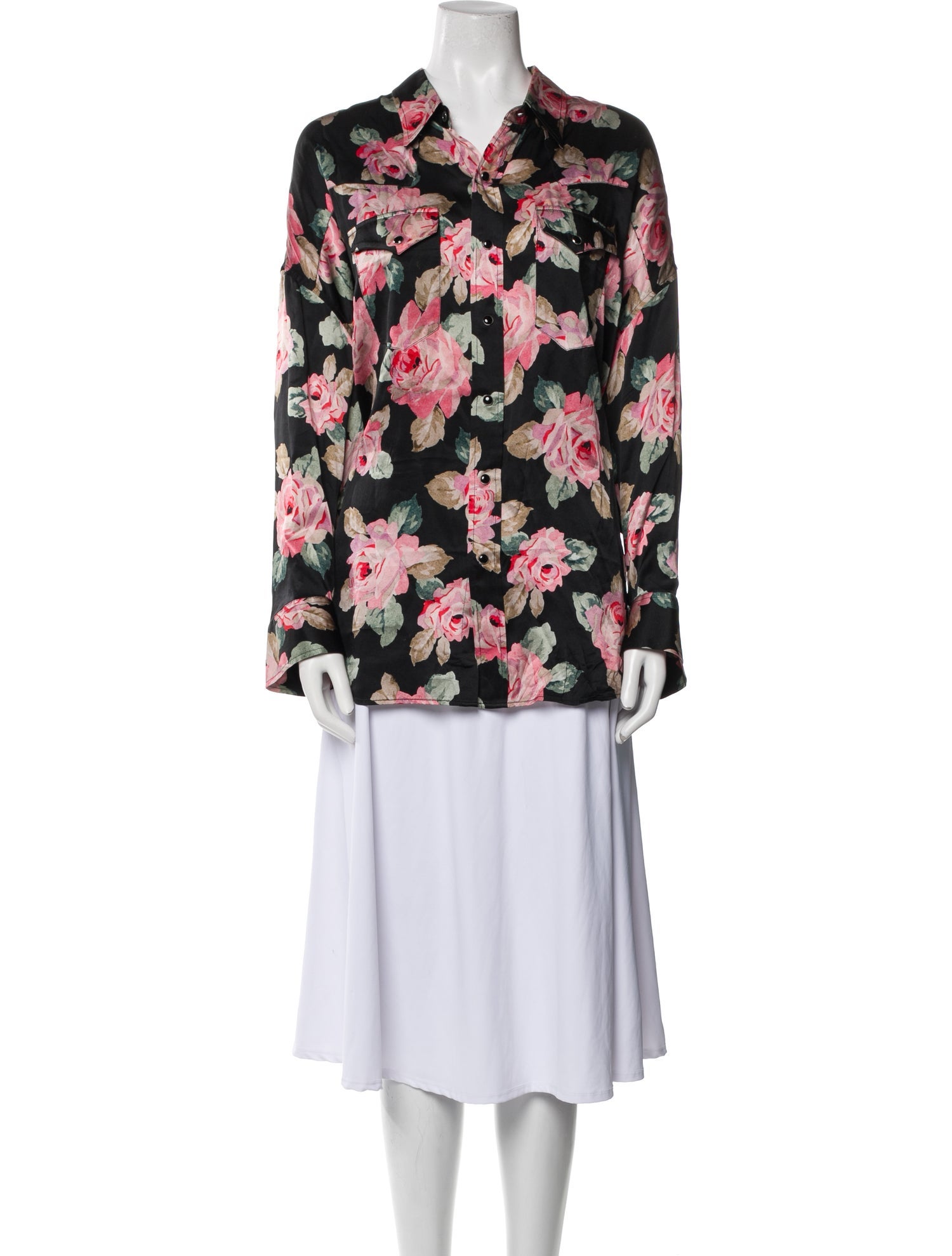 R13 Floral Print Long Sleeve Tunic