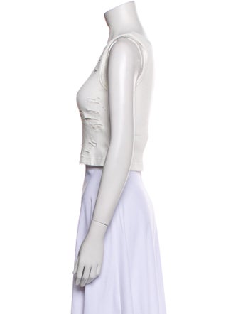 R13 Scoop Neck Sleeveless Crop Top