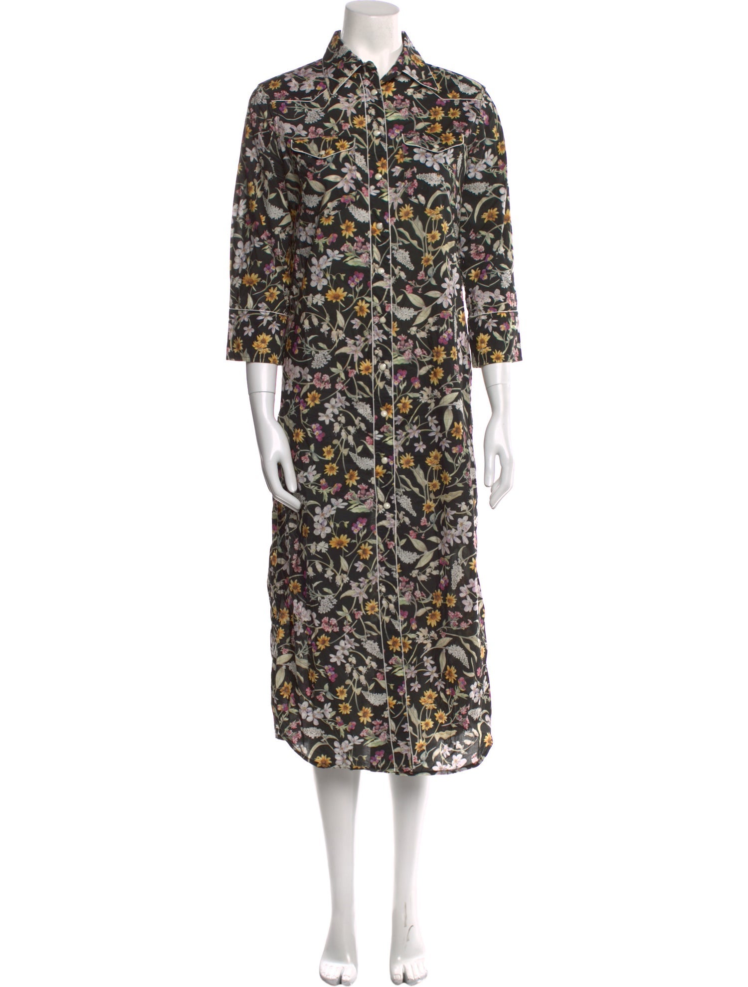 R13 Floral Print Long Dress