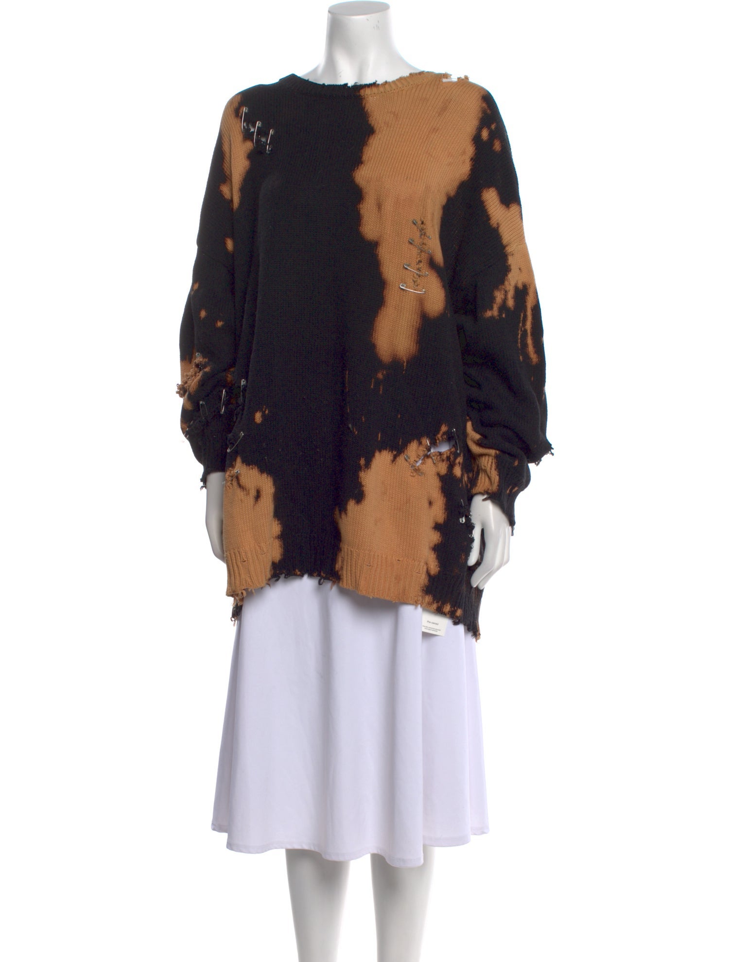 R13 Tie-Dye Print Bateau Neckline Sweater