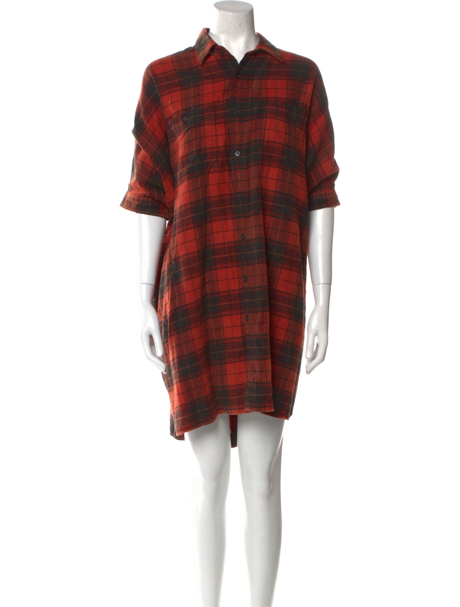 R13 Plaid Print Knee-Length Dress