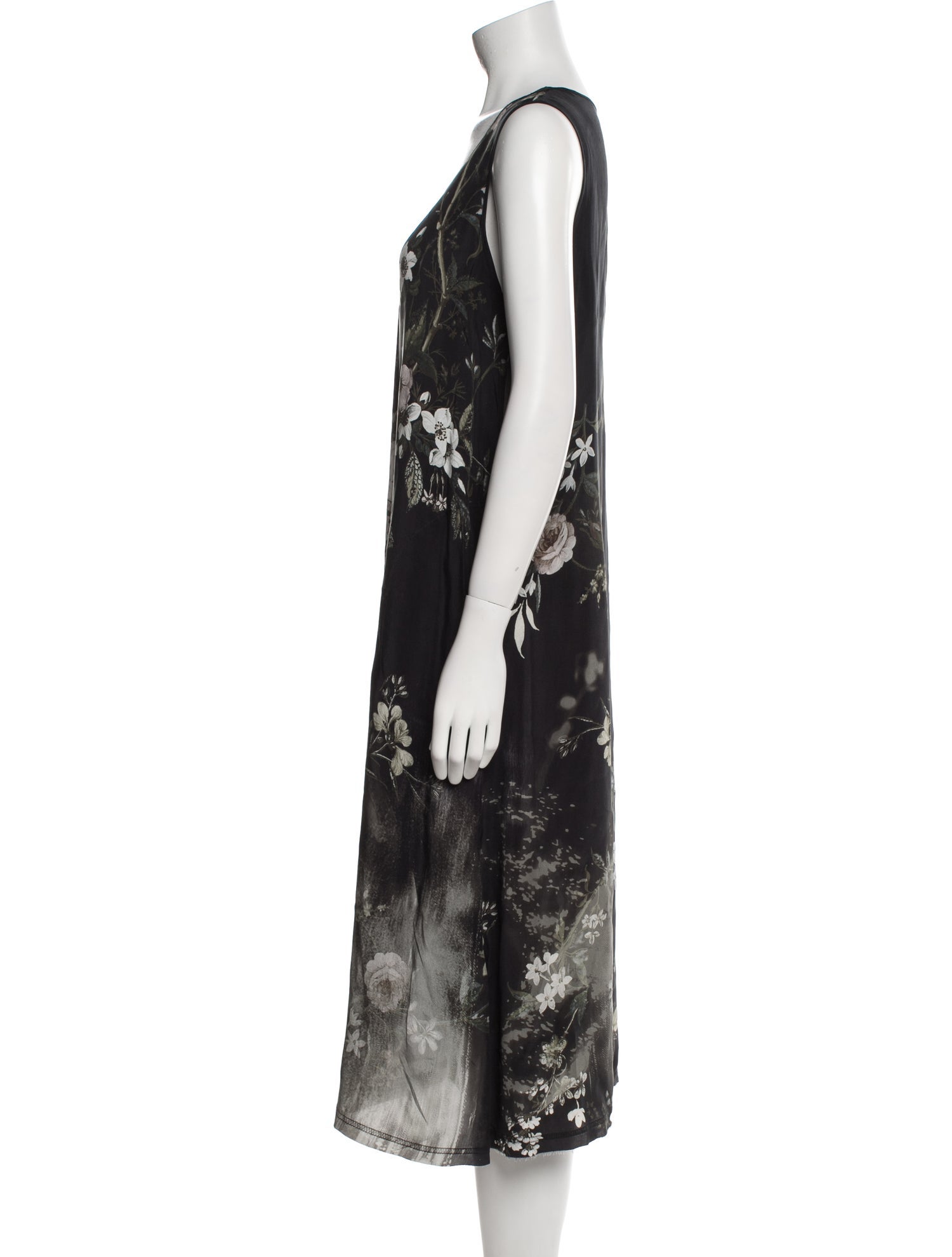 R13 Floral Print Midi Length Dress