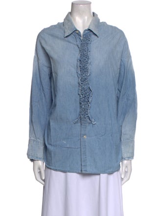 R13 Long Sleeve Button-Up Top