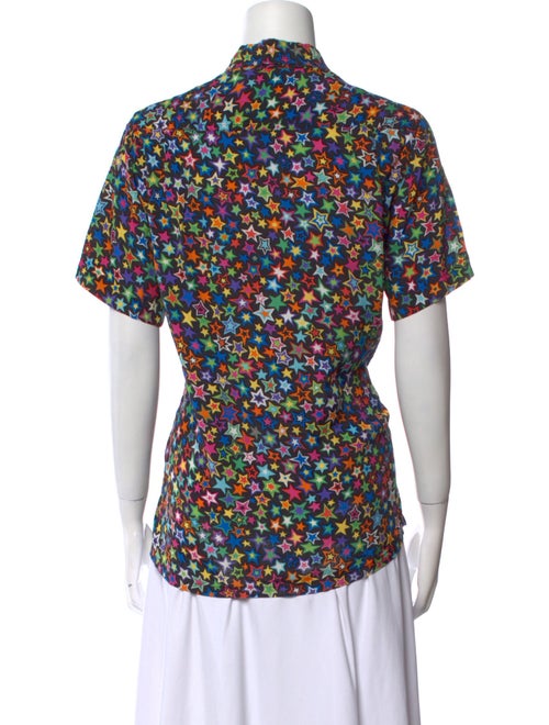 R13 Printed Short Sleeve Button-Up Top