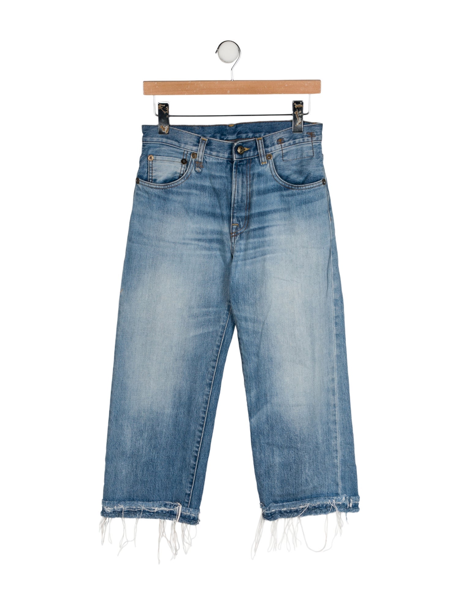 R13 Mid-Rise Wide Leg Jeans