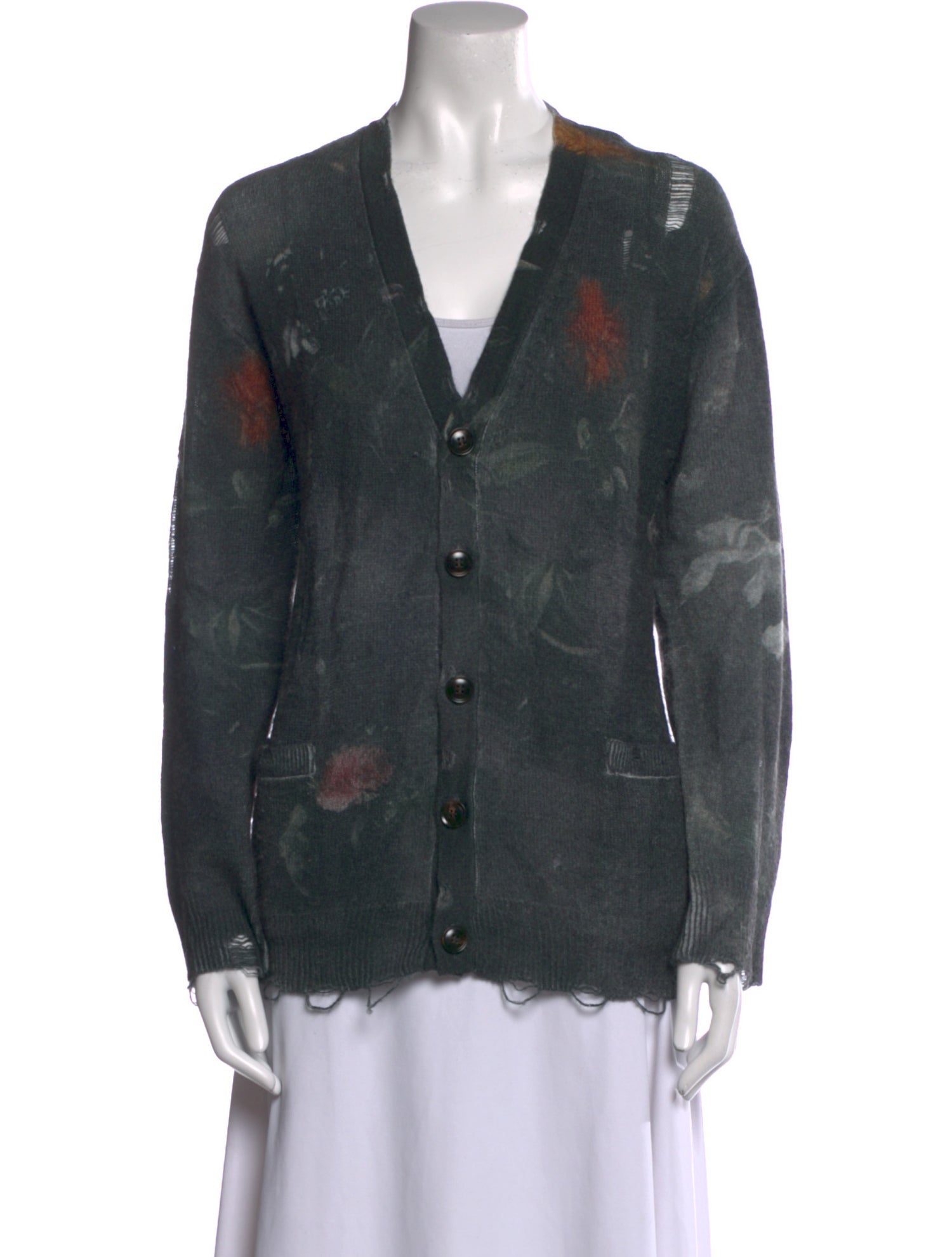 R13 Cashmere Floral Print Sweater