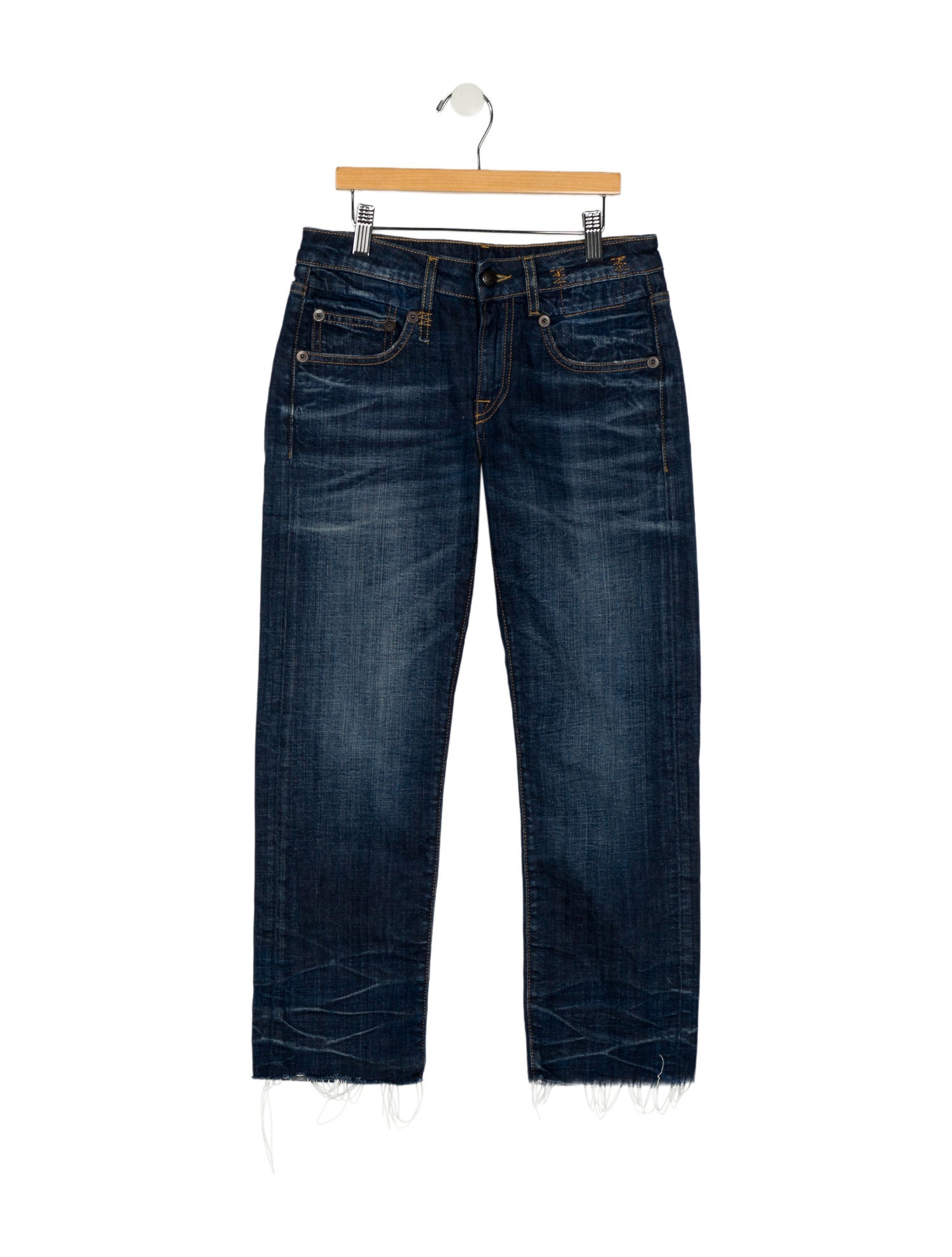 R13 Mid-Rise Straight Leg Jeans