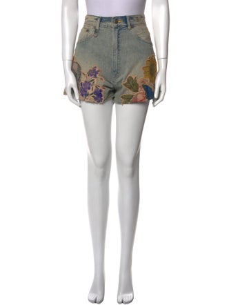 R13 Graphic Print Mini Shorts