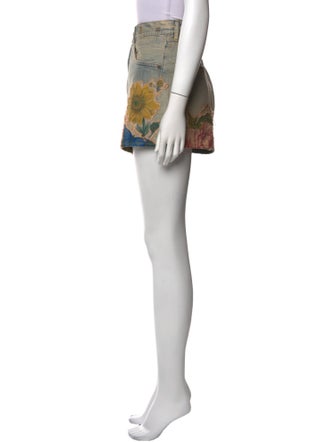 R13 Graphic Print Mini Shorts