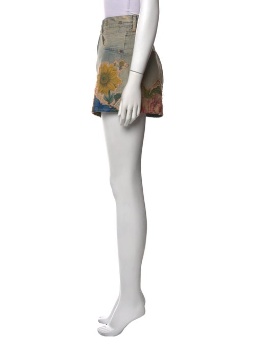 R13 Graphic Print Mini Shorts