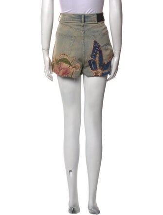 R13 Graphic Print Mini Shorts