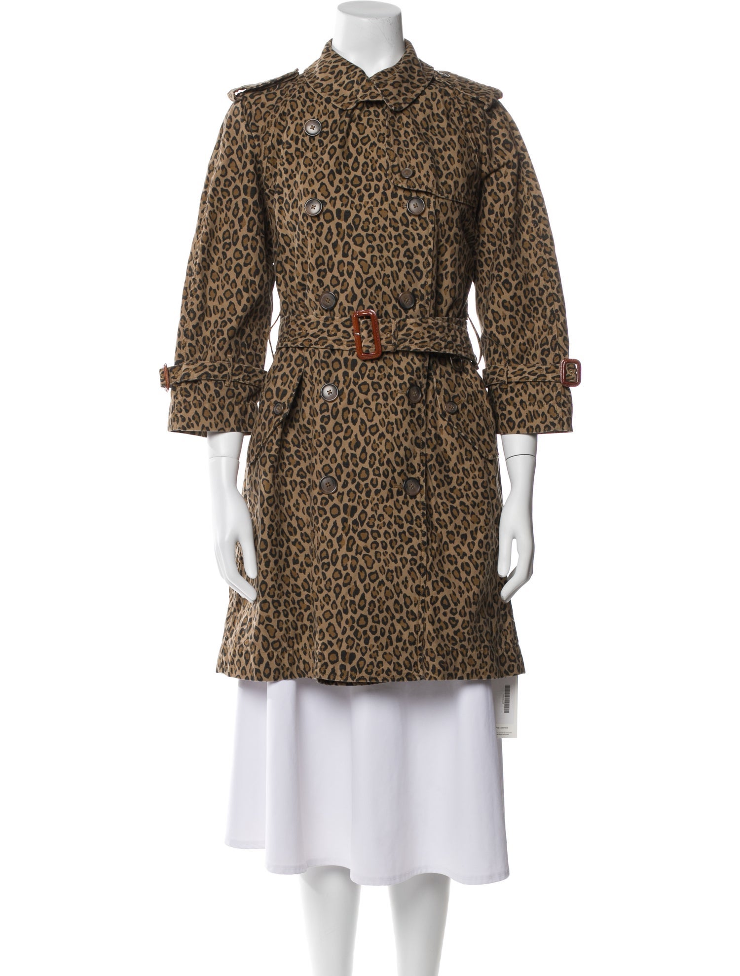 R13 Animal Print Trench Coat