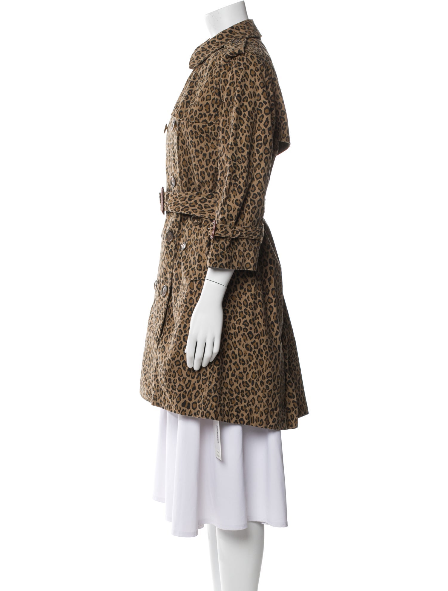R13 Animal Print Trench Coat