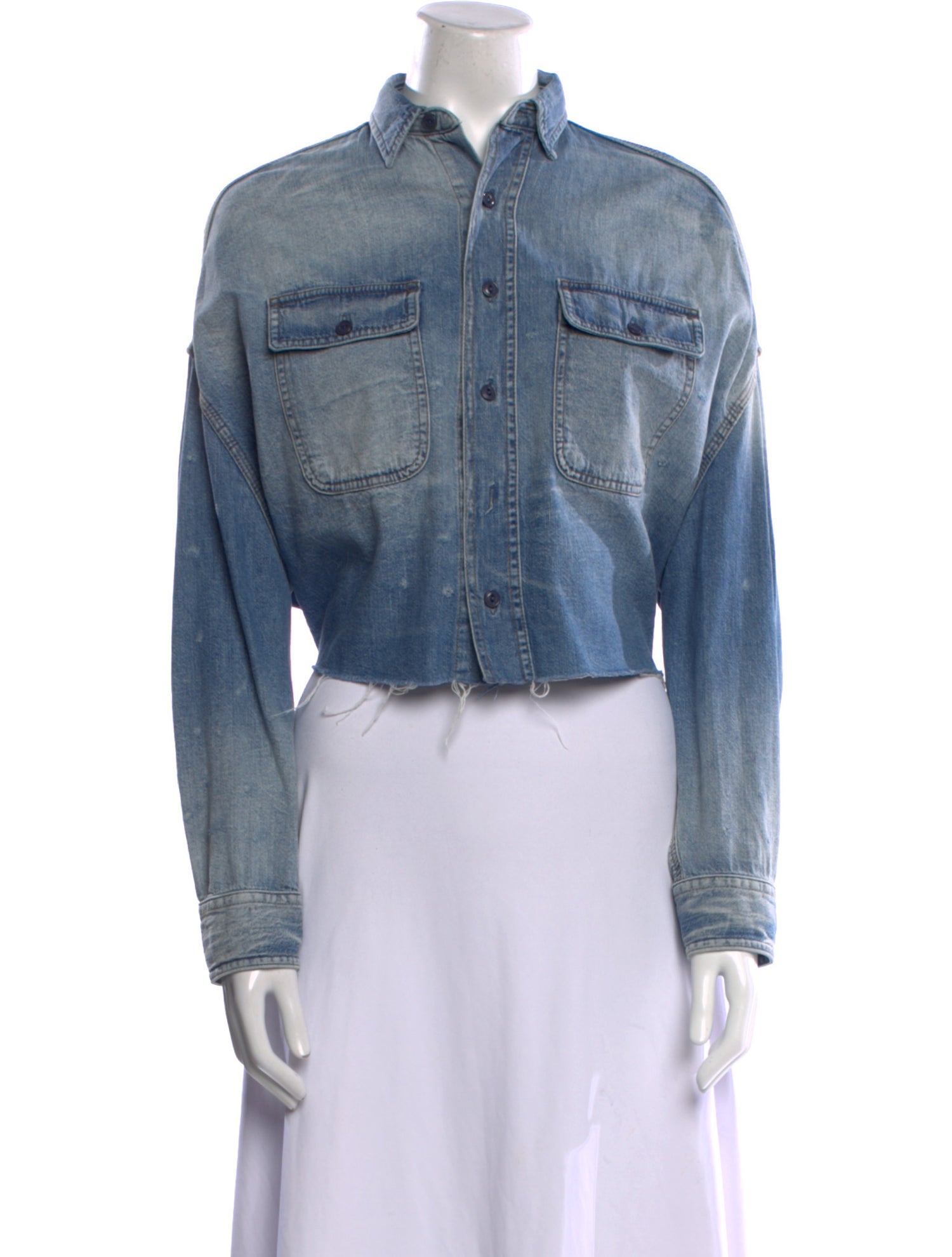 R13 Long Sleeve Crop Top