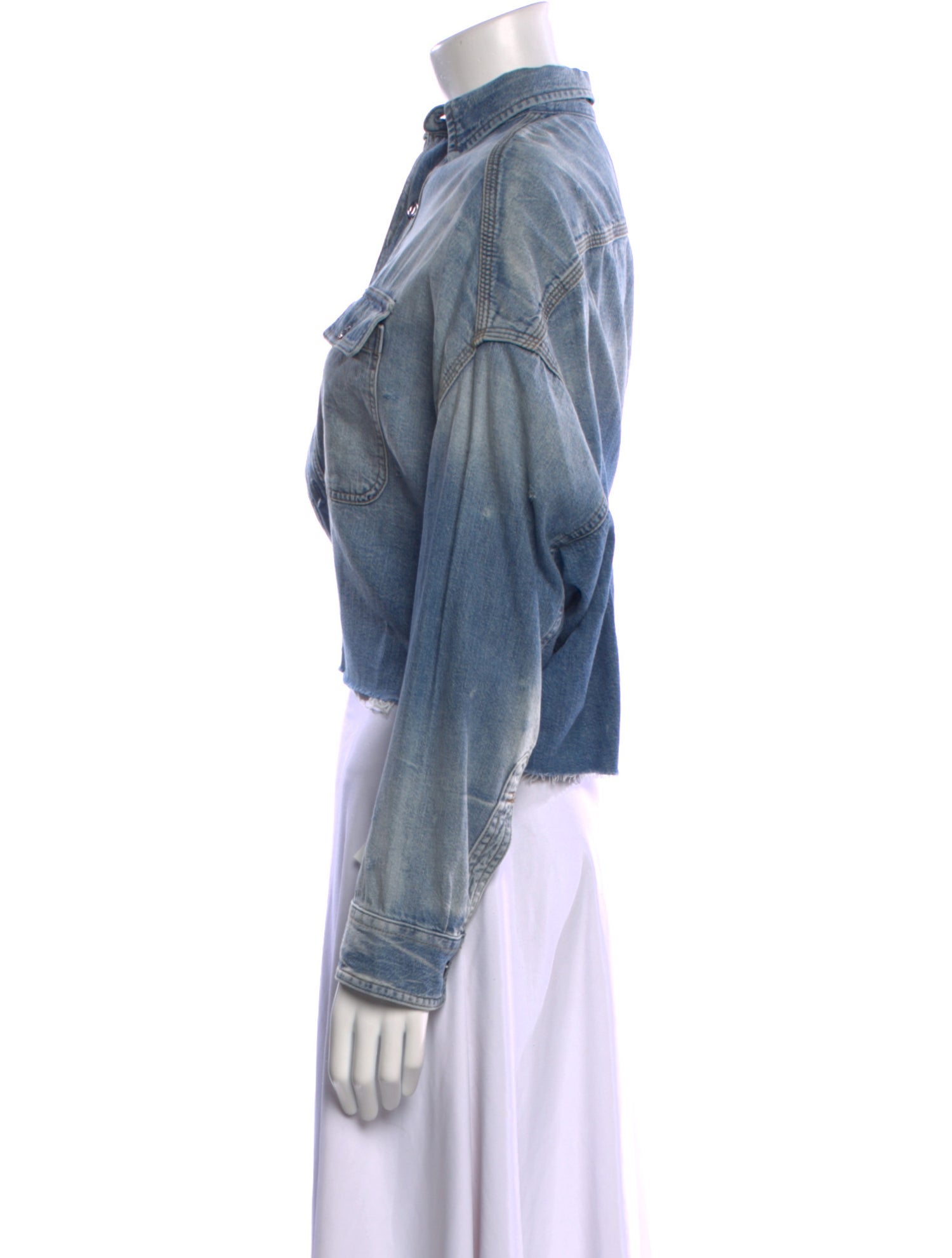 R13 Long Sleeve Crop Top