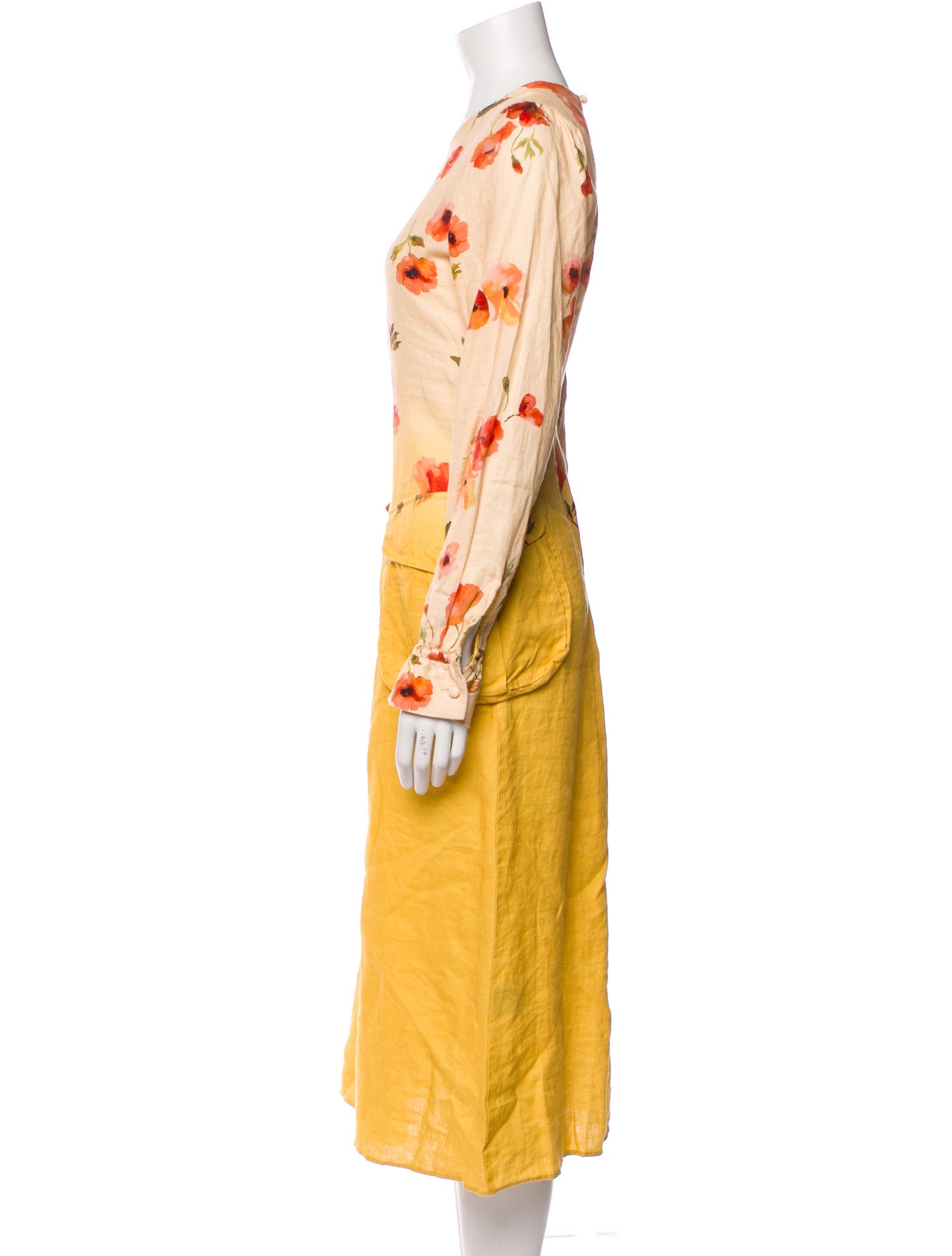 R13 Floral Print Long Dress