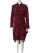 R13 Plaid Print Long Dress