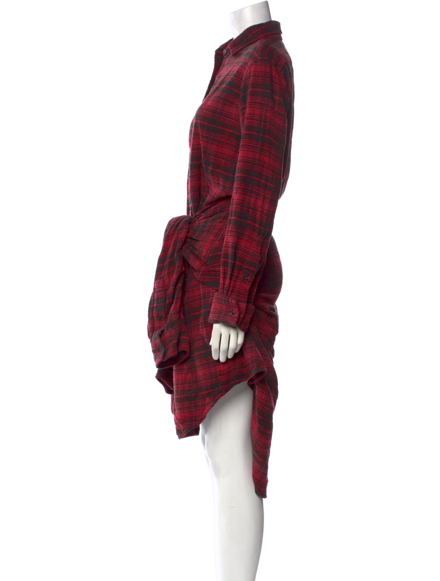 R13 Plaid Print Long Dress