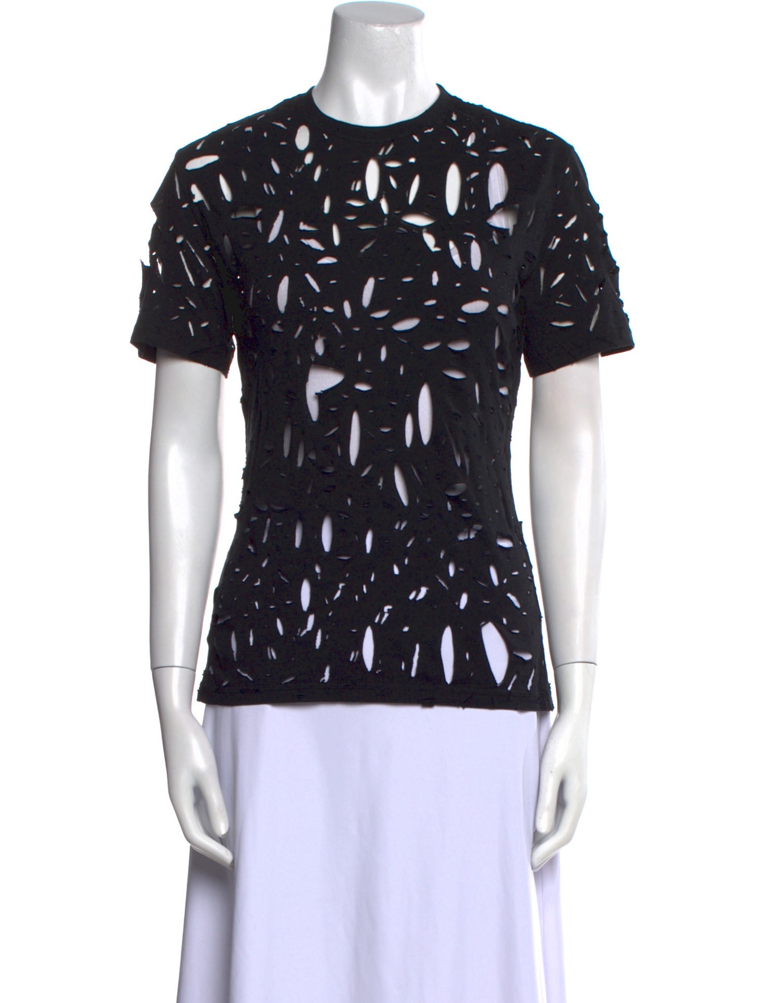 R13 Lace Pattern Crew Neck T-Shirt