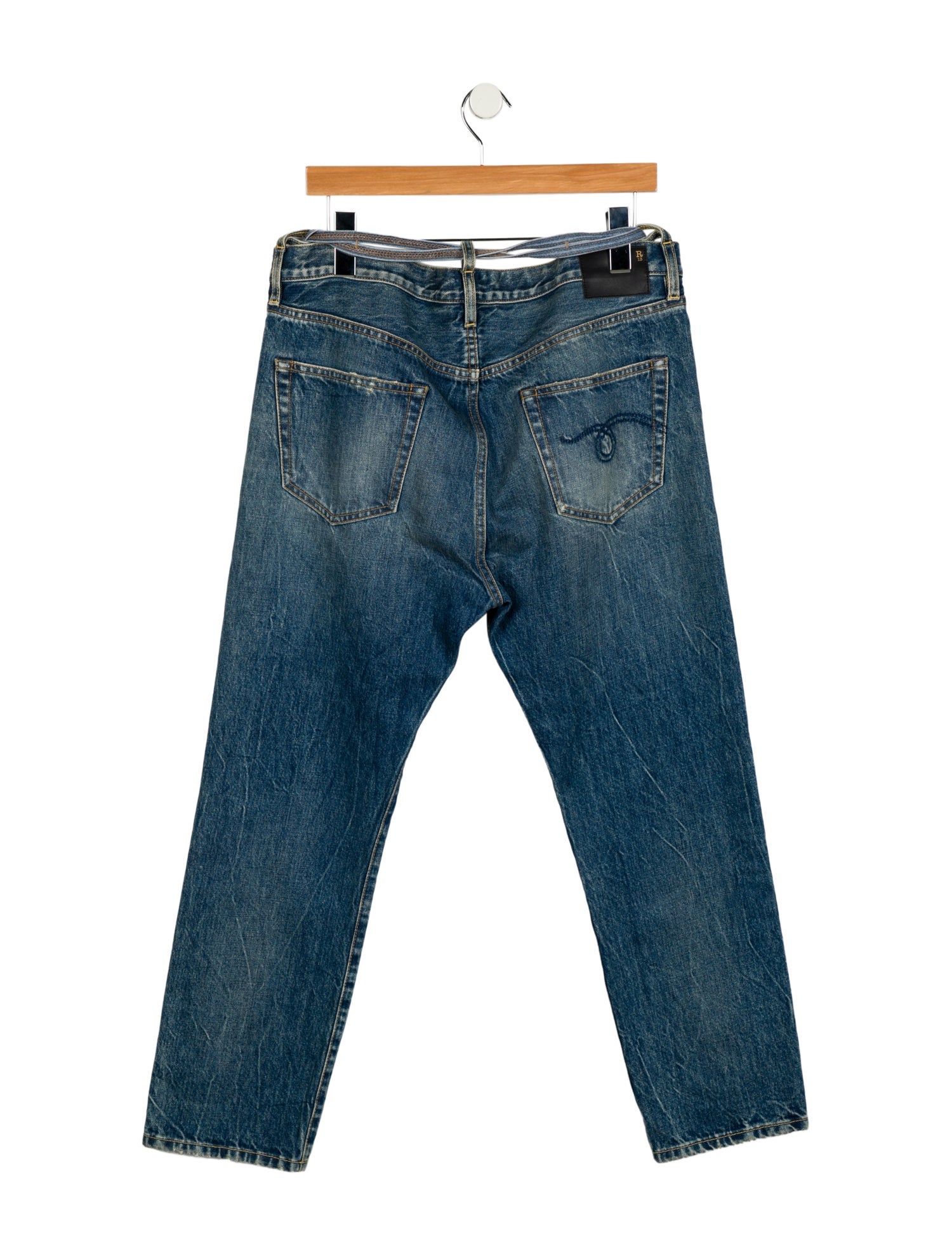 R13 Mid-Rise Straight Leg Jeans