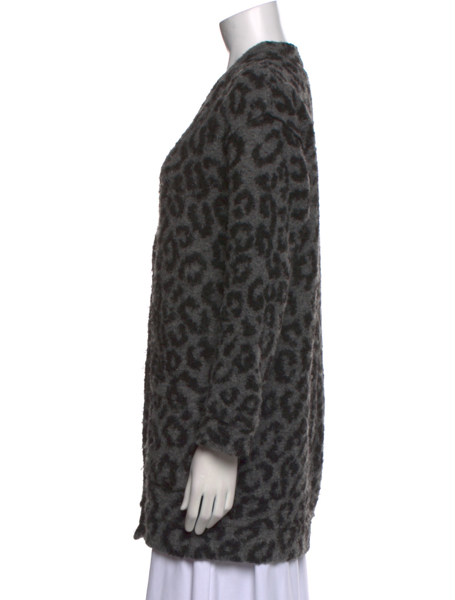 R13 Animal Print V-Neck Sweater