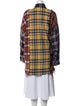 R13 Plaid Print Long Sleeve Button-Up Top