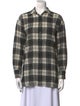 R13 Wool Plaid Print Button-Up Top