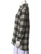 R13 Wool Plaid Print Button-Up Top