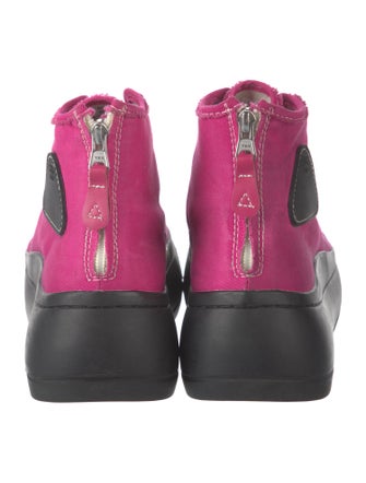 R13 Canvas Colorblock Pattern Wedge Sneakers