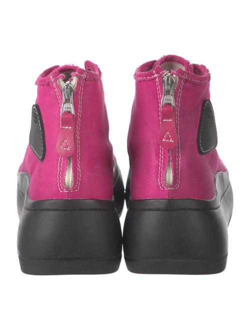 R13 Canvas Colorblock Pattern Wedge Sneakers