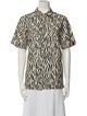 R13 Animal Print Short Sleeve Button-Up Top
