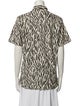 R13 Animal Print Short Sleeve Button-Up Top