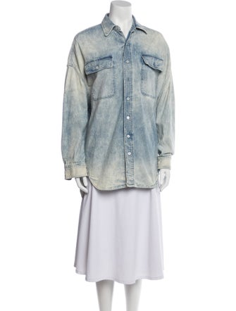 R13 Long Sleeve Button-Up Top