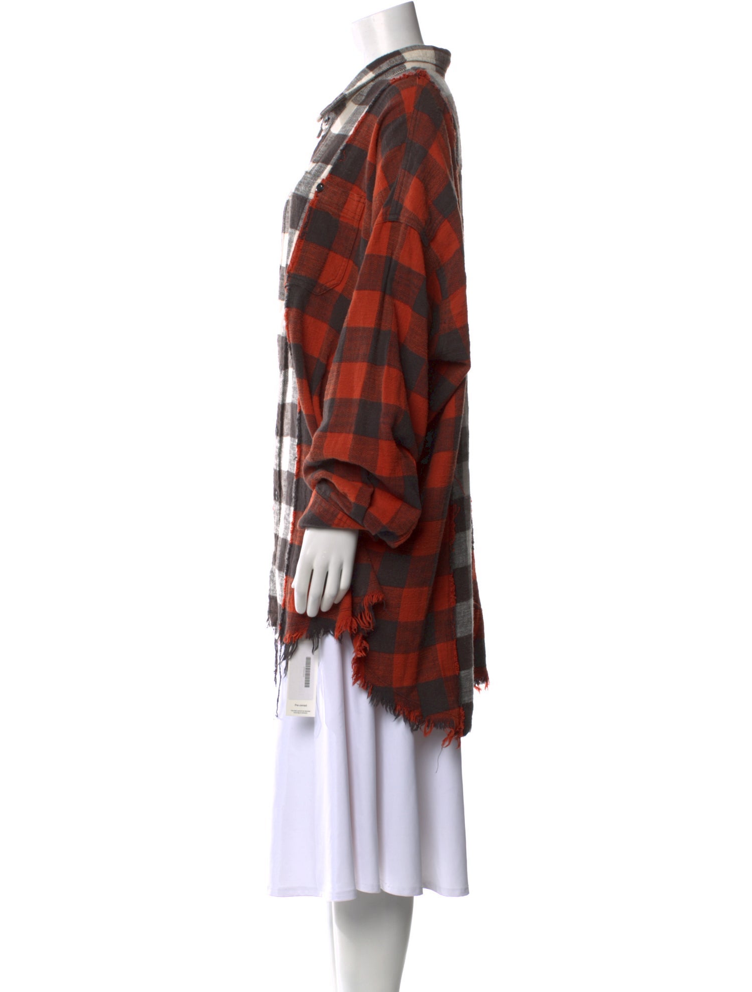 R13 Plaid Print Mock Neck Sweater