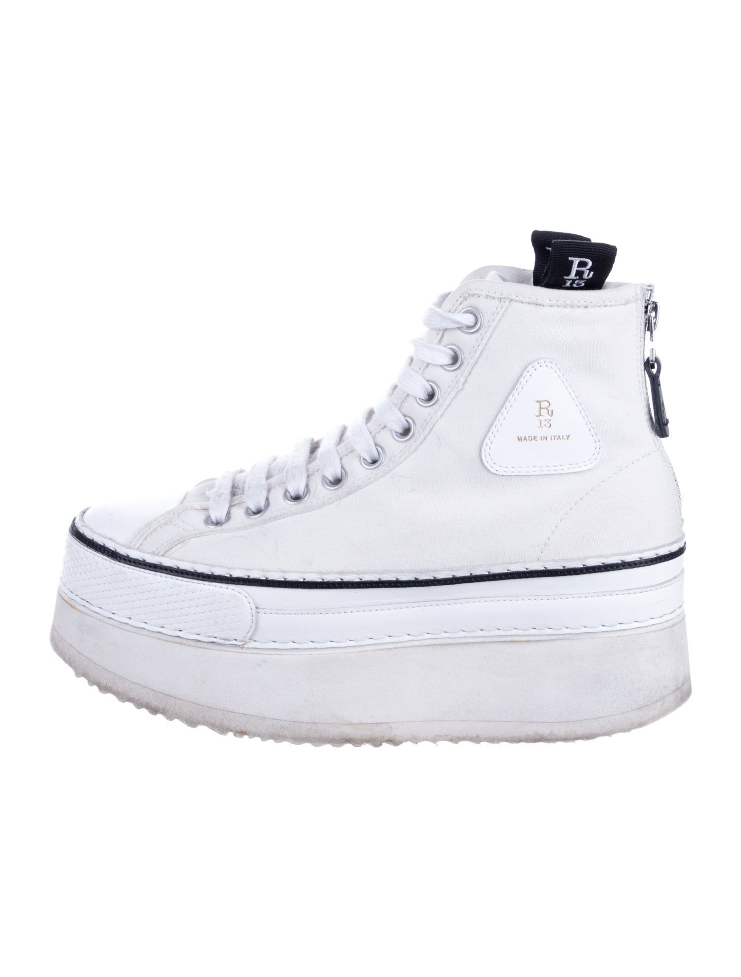 R13 Canvas Distressed Accents Sneakers