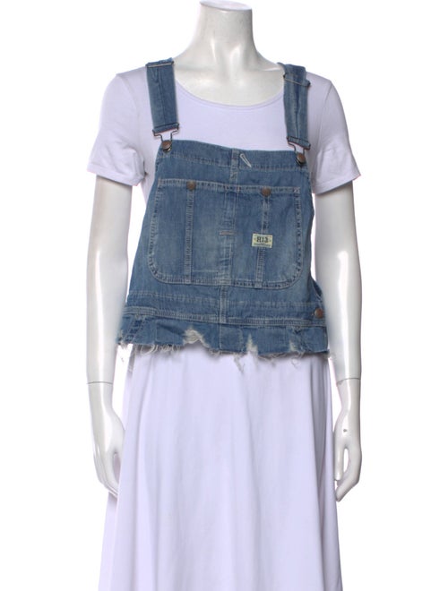 R13 Square Neckline Short Sleeve Crop Top