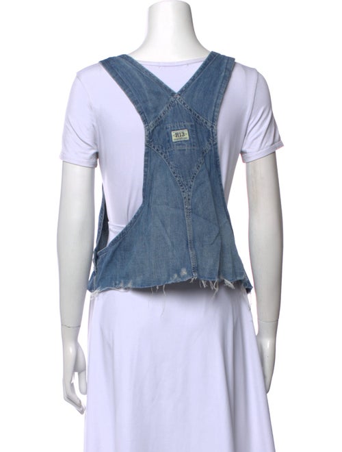 R13 Square Neckline Short Sleeve Crop Top