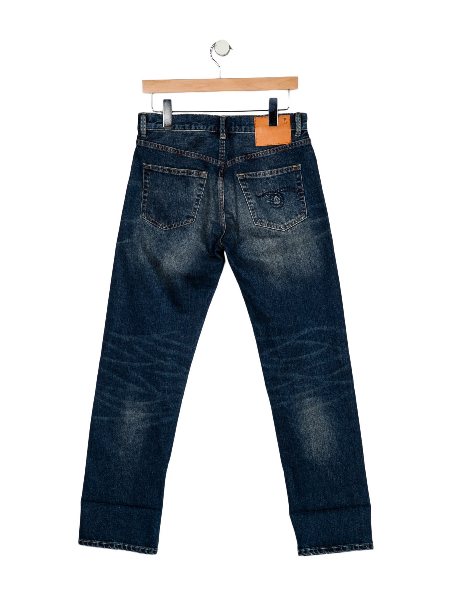 R13 Mid-Rise Straight Leg Jeans