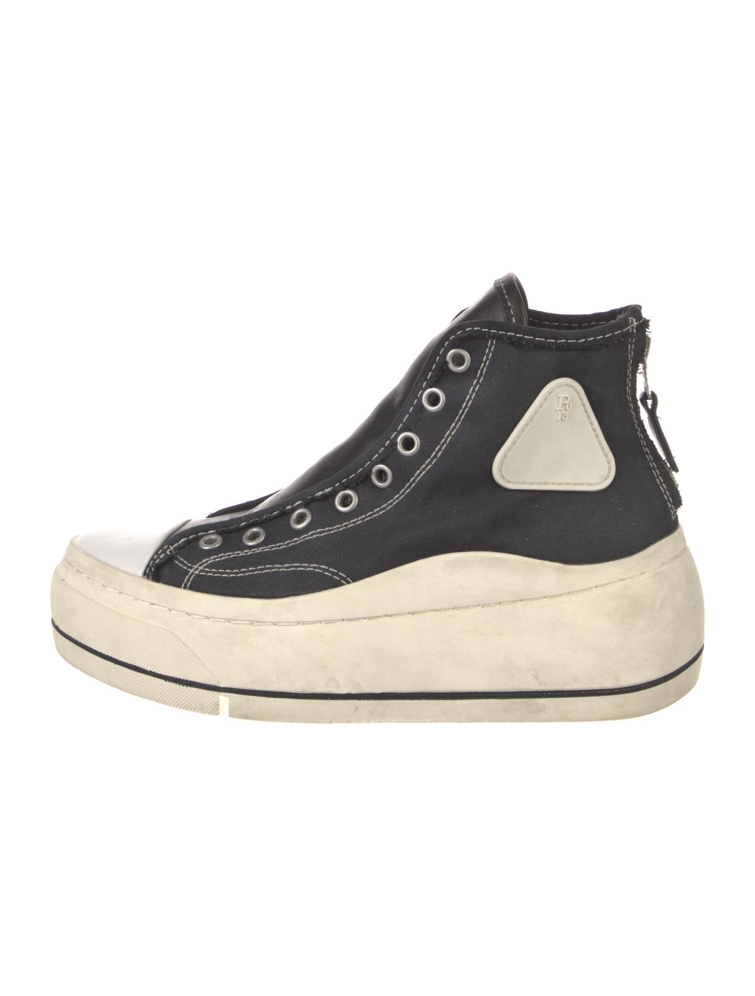 R13 Canvas Colorblock Pattern Sneakers