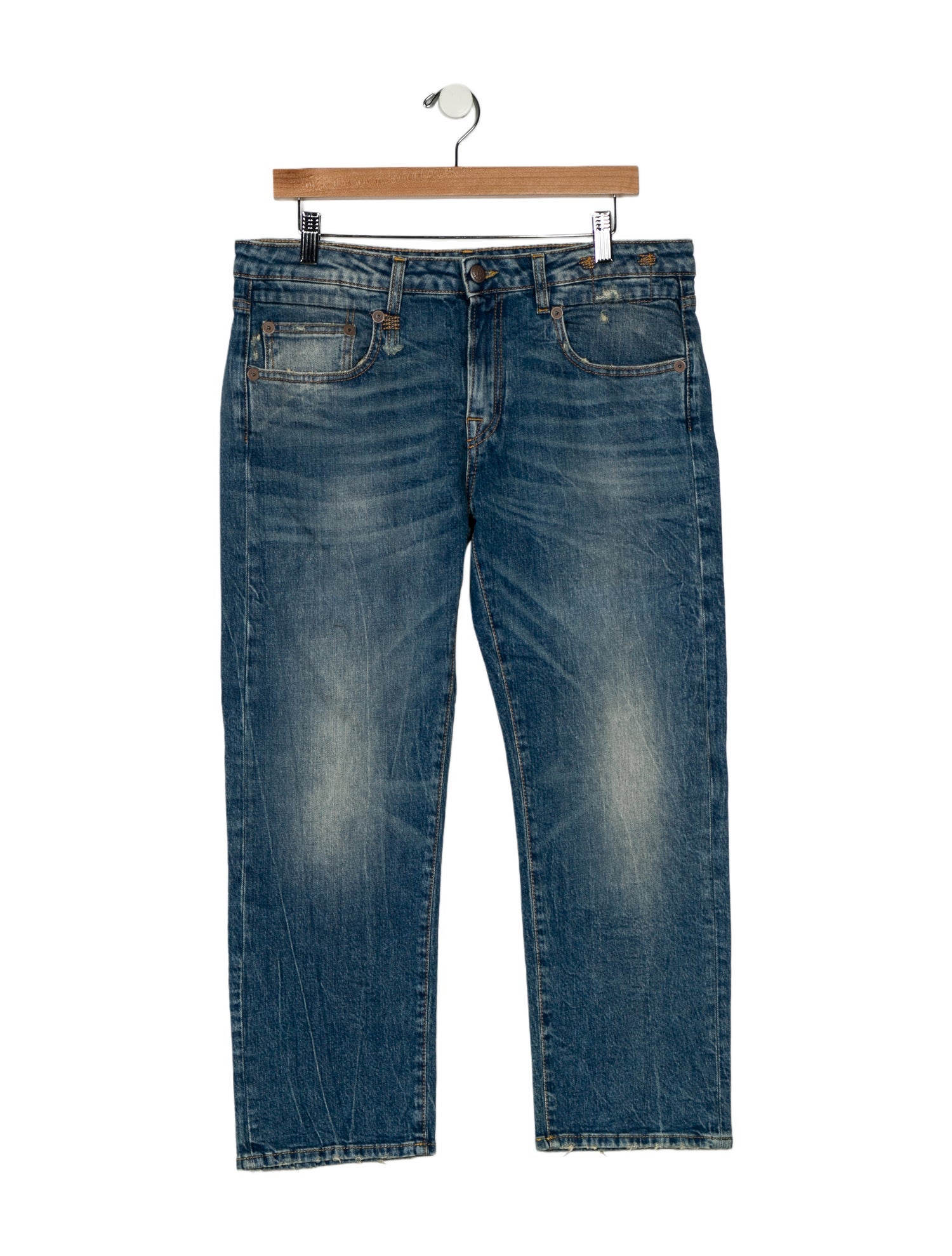 R13 Mid-Rise Straight Leg Jeans