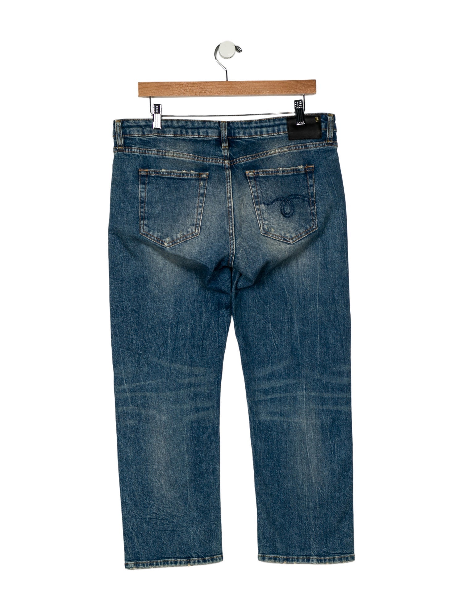 R13 Mid-Rise Straight Leg Jeans