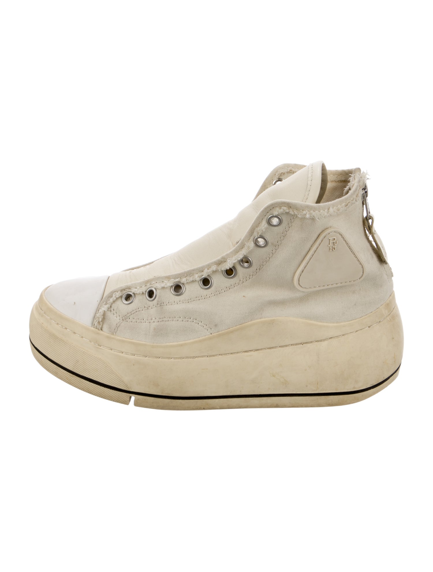 R13 Canvas Raw-Edge Trim Sneakers