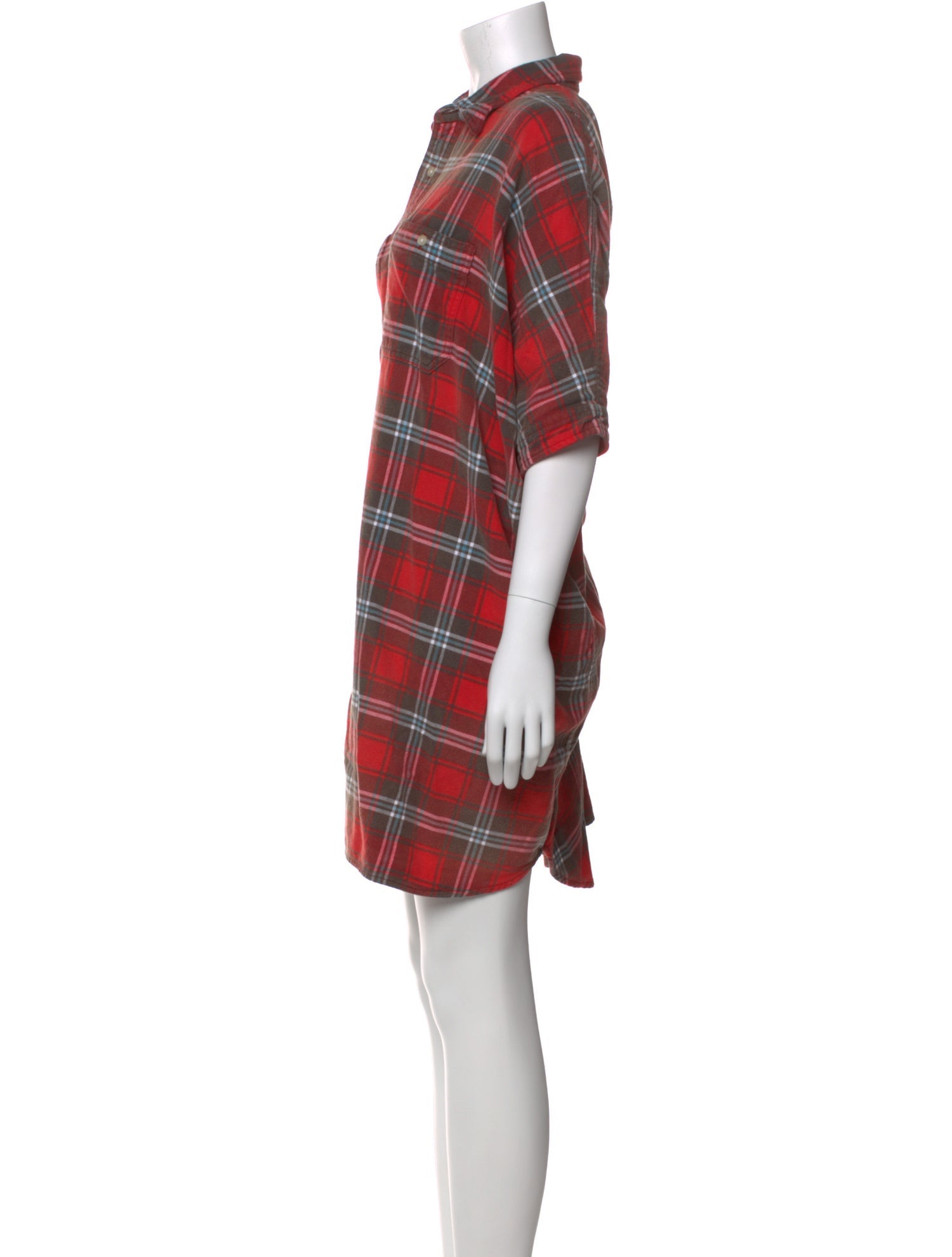 R13 Plaid Print Knee-Length Dress