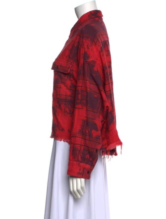 R13 Tie-Dye Print Long Sleeve Button-Up Top