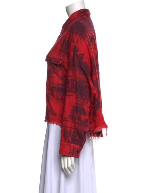 R13 Tie-Dye Print Long Sleeve Button-Up Top