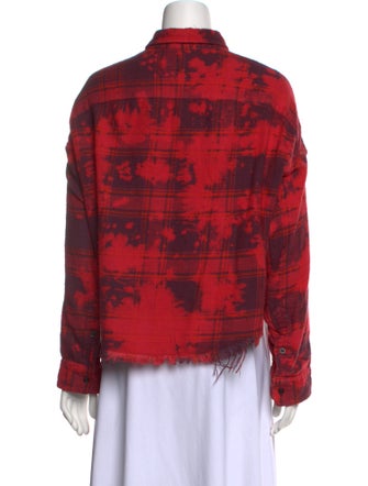 R13 Tie-Dye Print Long Sleeve Button-Up Top