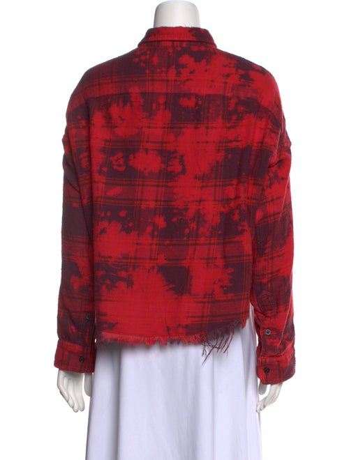R13 Tie-Dye Print Long Sleeve Button-Up Top