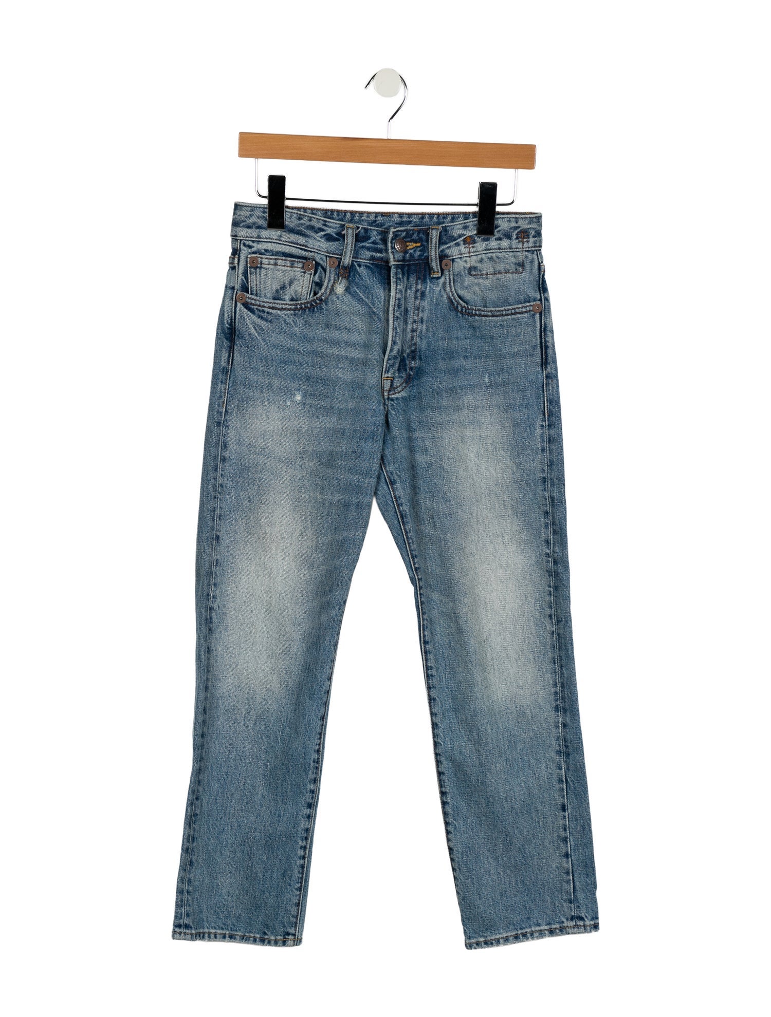 R13 Mid-Rise Straight Leg Jeans