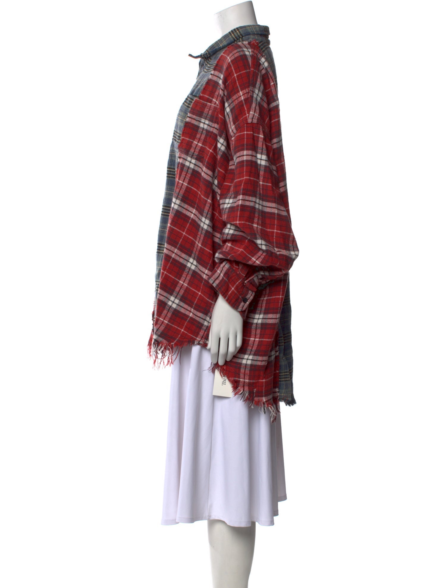 R13 Plaid Print Mock Neck Sweatshirt