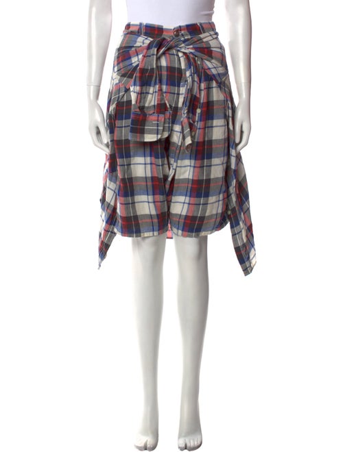 R13 Plaid Print Knee-Length Shorts